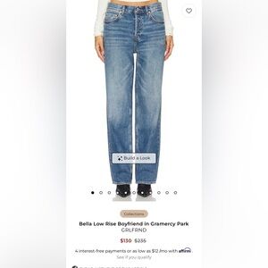 GRLFRND Bella Low Rise Boyfriend Jeans - Humboldt 💙🩵 from Revolve